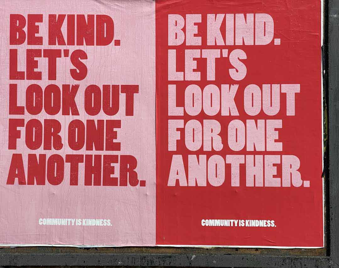 effective-content-marketing Posters with colors inverted related to community kindness.
